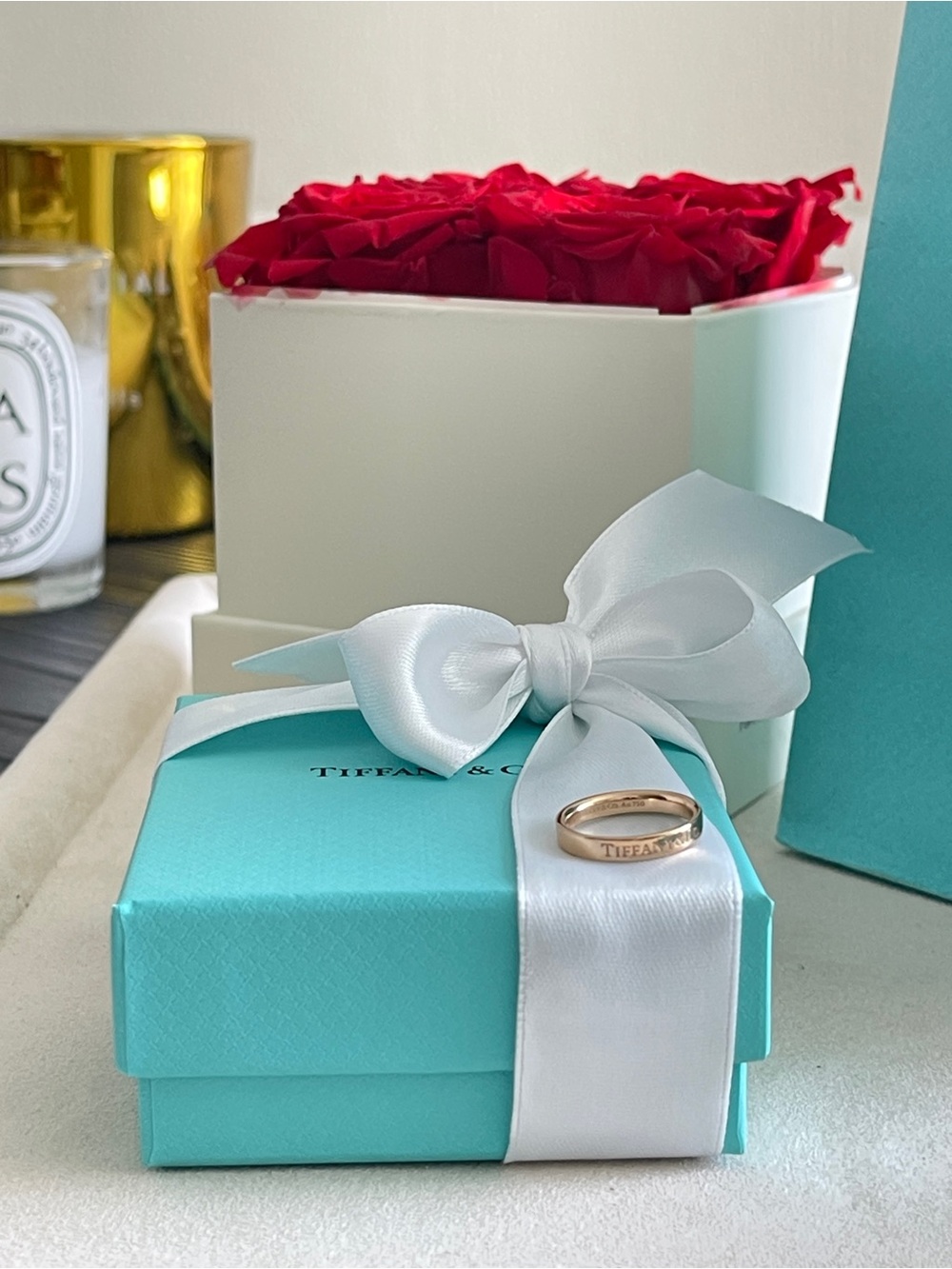 Tiffany & Co. Band Ring in Rose Gold 18K size 4.5 NEW $1400